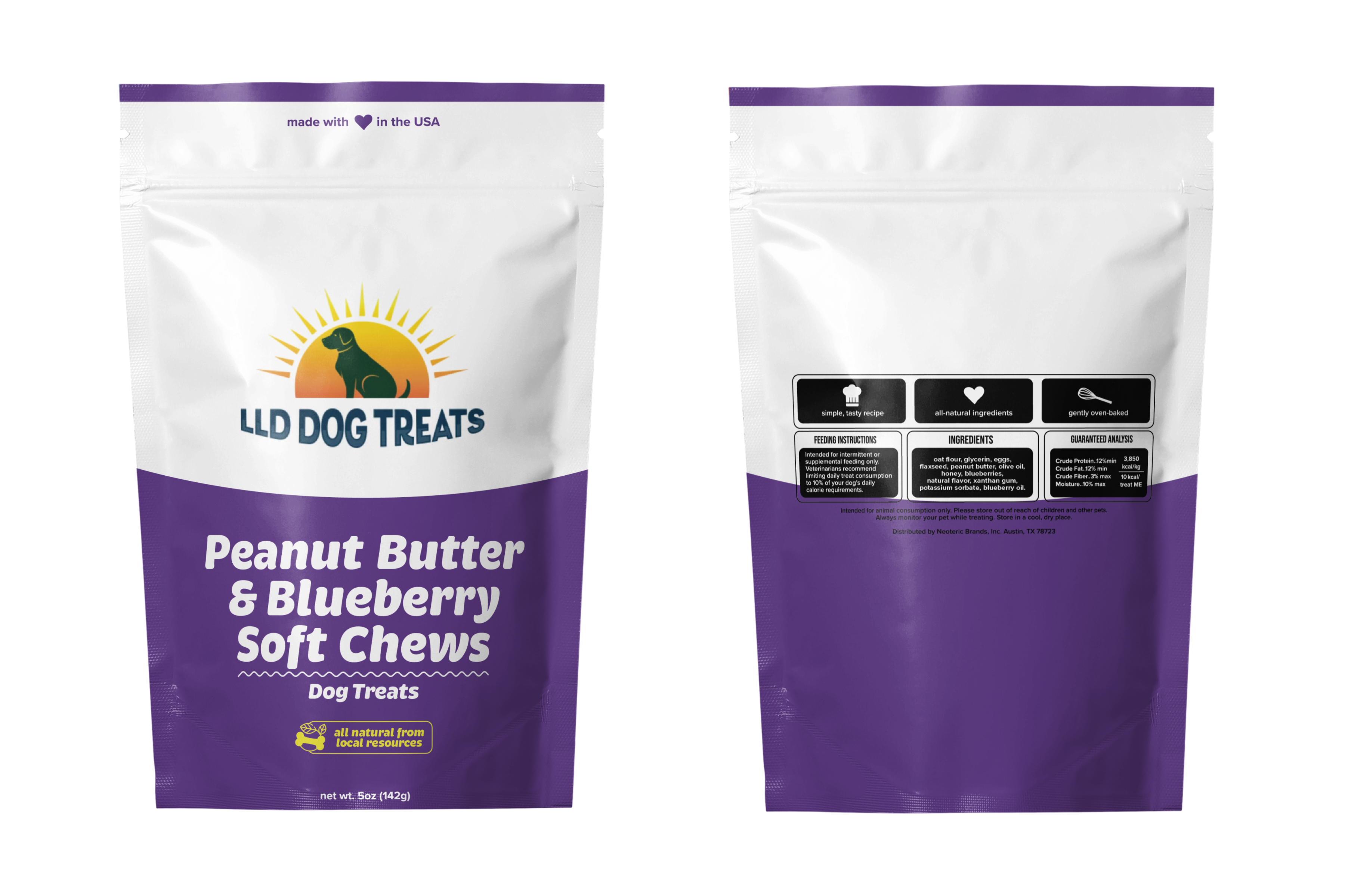 Peanut Butter & Blueberry Soft Chews - Dog Treats
