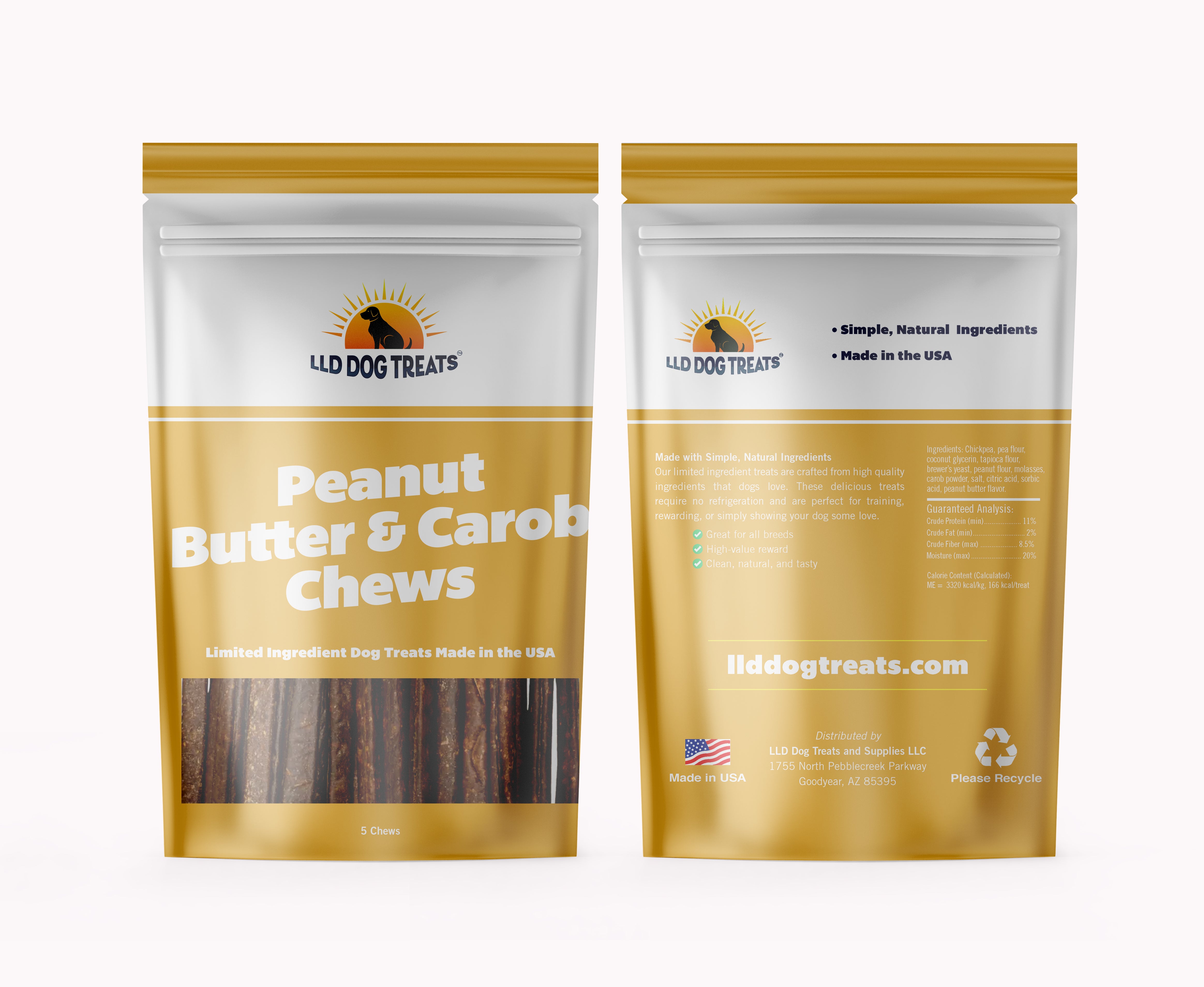 Peanut Butter & Carob Dog Chews