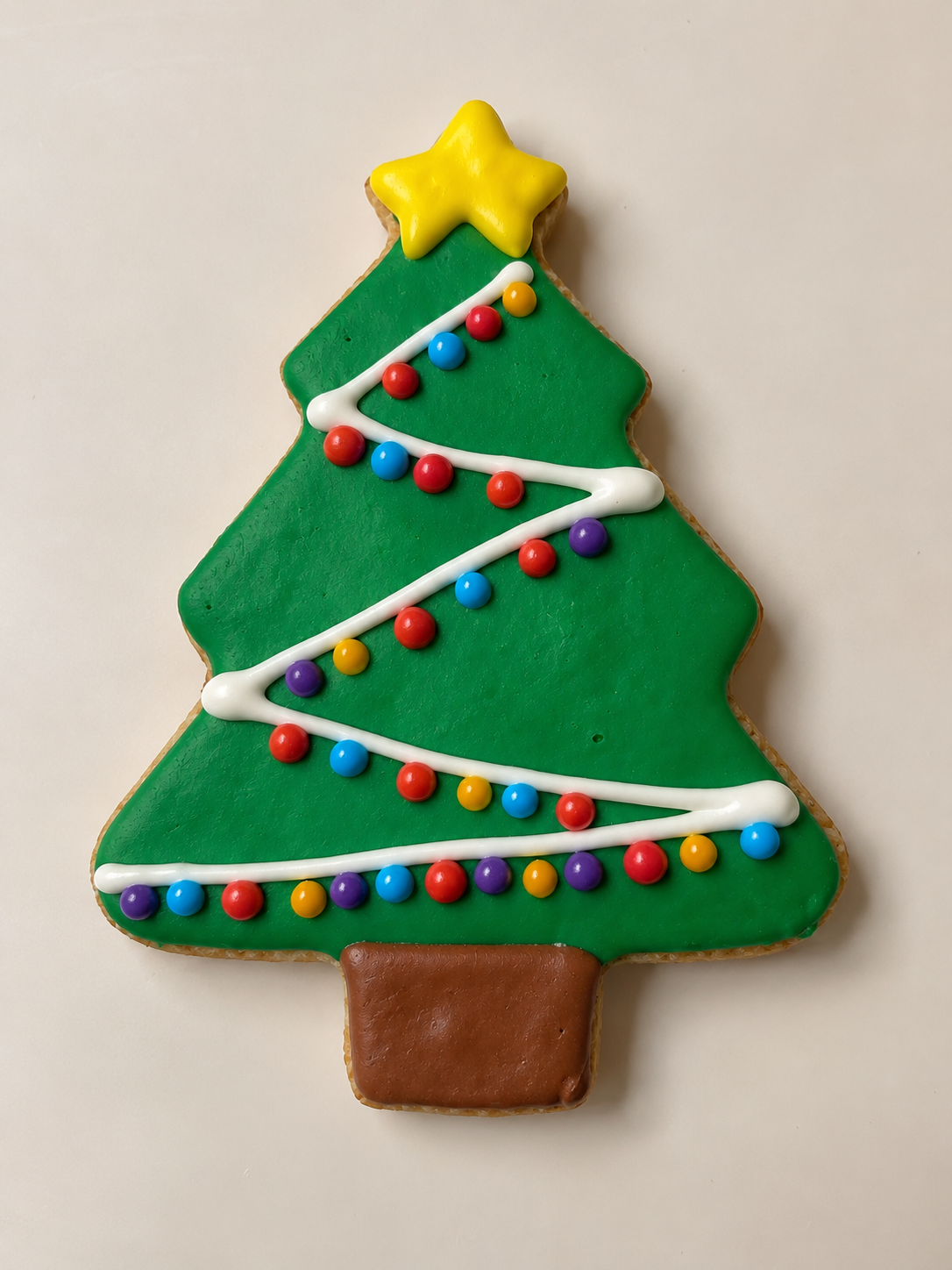 Christmas Tree Decorated Dog Treat Cookie