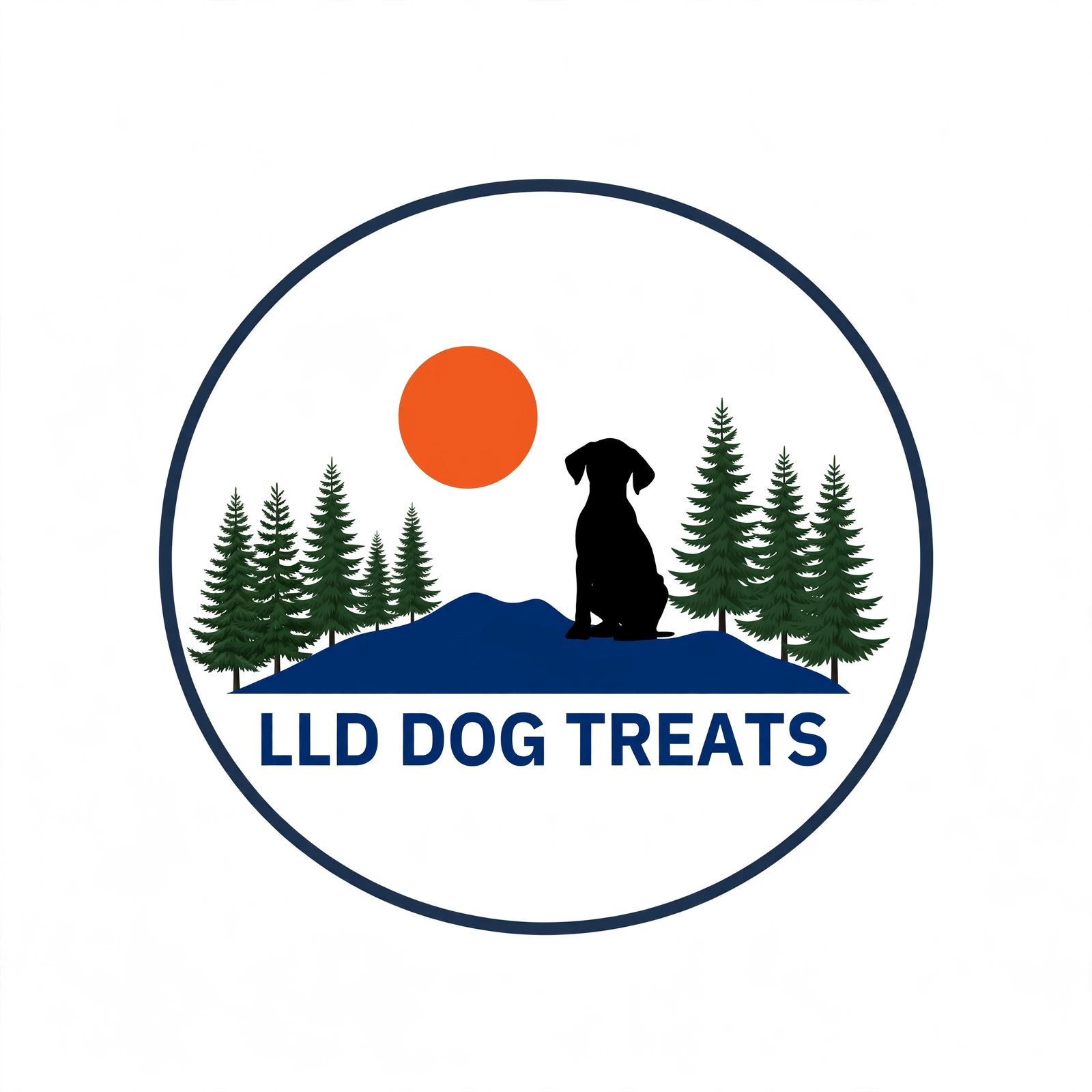 LLD Dog Treats logo - orange moon